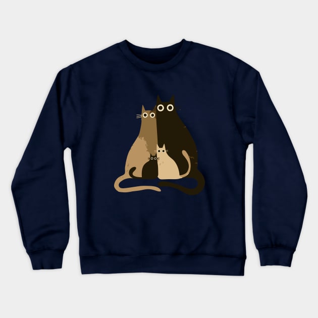 cats family Crewneck Sweatshirt by dawnttee